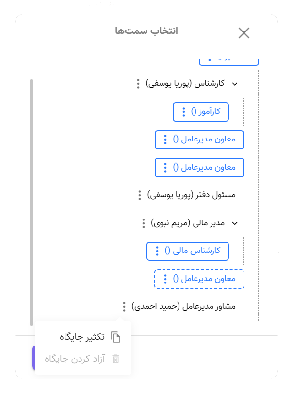چارت پرسنلی اتوماسیون اداری ابری آوات